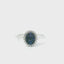 14KT WHITE GOLD SAPPHIRE CLUSTER RING WITH DIAMOND HALO 201-00404