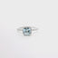 WHITE GOLD AQUAMARINE AND DIAMOND HALO RING 200-04185