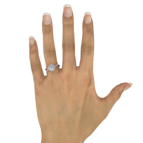 Fana Two-Toned Halo Diamond Engagement Ring S4305