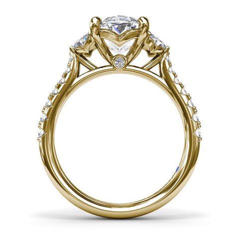 Fana Marquise and Round Half-Moon Shaped Diamond Engagement Ring S4322