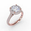 Fana Round Pave Halo Engagement Ring S3276