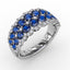 Sapphire and Diamond Double Row Ring R1636S
