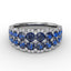 Sapphire and Diamond Double Row Ring R1636S