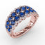 Sapphire and Diamond Double Row Ring R1636S