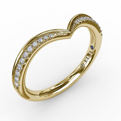 Fana Tapered Shared Prong Chevron Diamond Band 7317