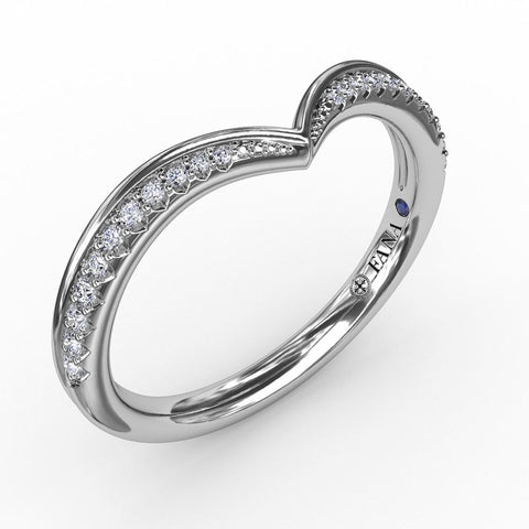 Fana Tapered Shared Prong Chevron Diamond Band 7317