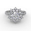 Fana Contemporary Floral Halo Engagement Ring With Double-Row Pavé Band 3234