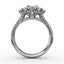 Fana Contemporary Floral Halo Engagement Ring With Double-Row Pavé Band 3234