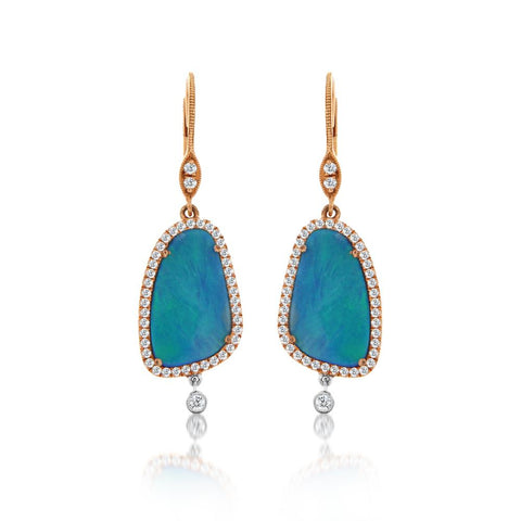 Organic Opal Halo Earring