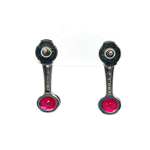 2.18 CTW RUBY AND DIAMOND EARRINGS