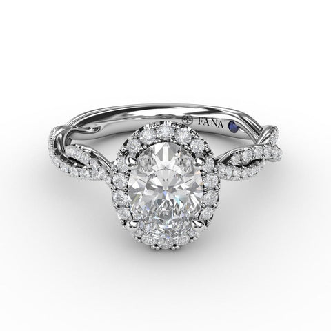 Fana Oval Halo with Diamond Twist Shank 3111