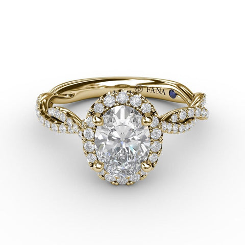 Fana Oval Halo with Diamond Twist Shank 3111
