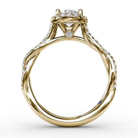 Fana Oval Halo with Diamond Twist Shank 3111