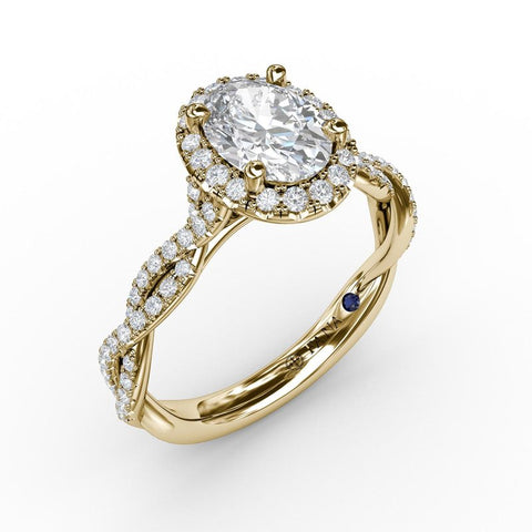 Fana Oval Halo with Diamond Twist Shank 3111