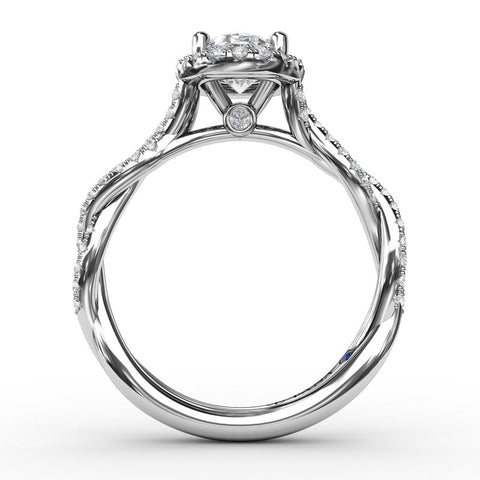 Fana Oval Halo with Diamond Twist Shank 3111
