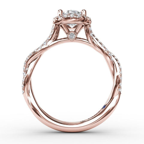 Fana Oval Halo with Diamond Twist Shank 3111