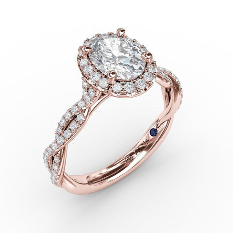 Fana Oval Halo with Diamond Twist Shank 3111