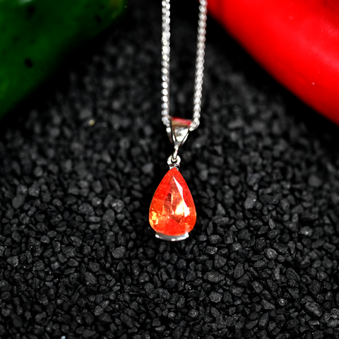 3.01CT Orange Sapphire Custom Pendant