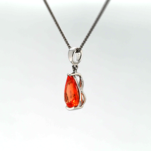 3.01CT Orange Sapphire Custom Pendant