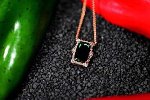 4.45ct Tourmaline and Diamond Custom Pendant