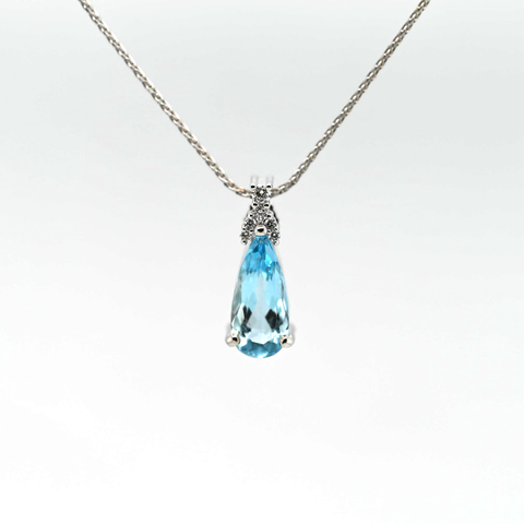 1.58CT Custom 18k Aquamarine Pendant