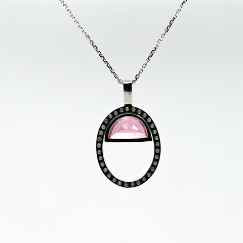 1.59CT TOURMALINE AND DIAMOND CUSTOM PENDANT