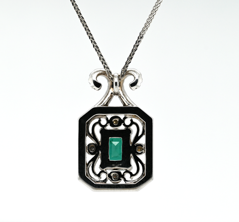 1.24ct Emerald & Diamond Pendant