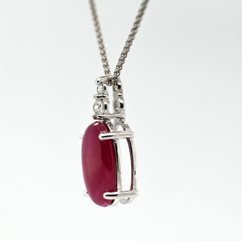 9.67CT RUBY AND DIAMOND PENDANT