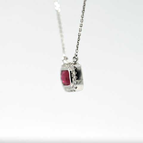 0.99CT RUBY & DIAMOND CUSTOM PENDANT