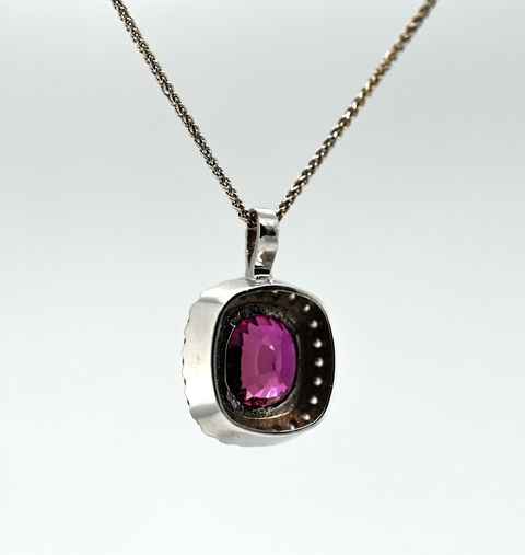 4.22CT Sapphire and Diamond Custom Pendant