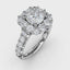 Fana Large Diamond Cushion Halo Engagement Ring 3459