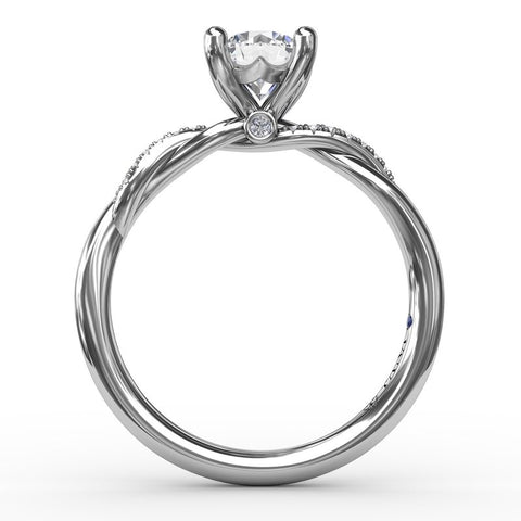 Fana Classic Round Diamond Solitaire Engagement Ring With Twisted Shank S4005