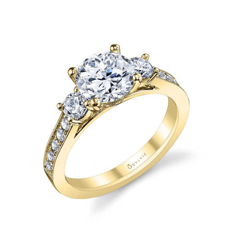 Sylvie Noella Classic Three Stone Engagement Ring S1083