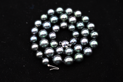 Natural Tahitian Pearl Strand with 14k White Gold Clasp