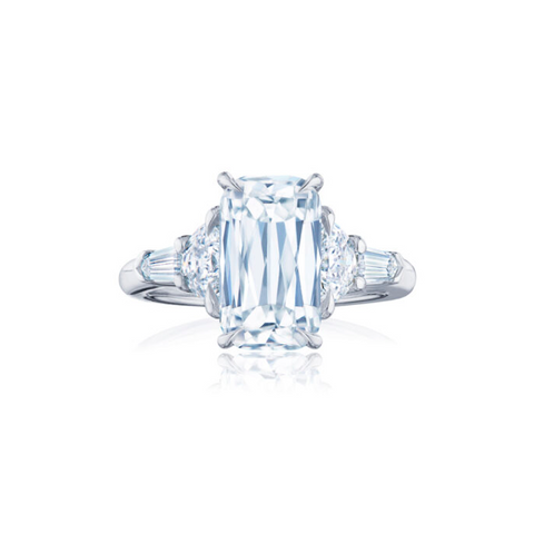 KWIAT ASHOKA Diamond Engagement Solitaire with Double Side Accents Ring F-17847AK-0-DIA-PLAT