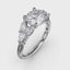 Fana Floral Multi-Stone Engagement Ring with Diamond Leaves 3209
