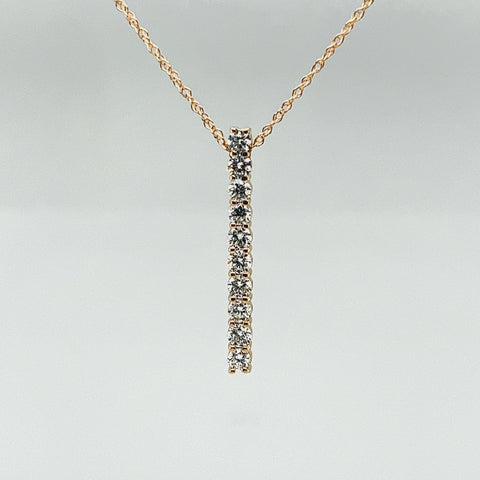 14k Yellow Gold Diamond Line Pendant