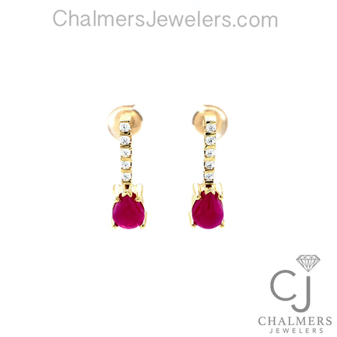 4.82CTW RUBY AND DIAMOND CUSTOM EARRINGS