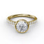 Fana Contemporary Bezel-Set Solitaire Engagement Ring With Diamond Band S3342