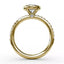 Fana Contemporary Bezel-Set Solitaire Engagement Ring With Diamond Band S3342