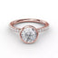 Fana Contemporary Bezel-Set Solitaire Engagement Ring With Diamond Band S3342