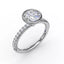 Fana Contemporary Bezel-Set Solitaire Engagement Ring With Diamond Band S3342