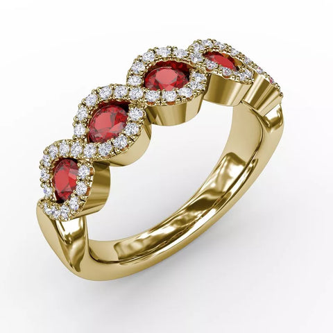 Fana Hold Me Close Sapphire and Diamond Twist Ring
