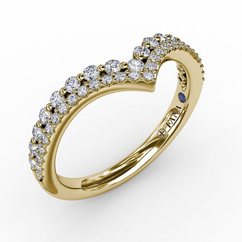 Fana Tiered Prong Set Chevron Diamond Band 7324