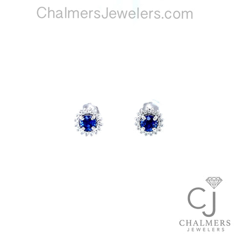 0.78ctw Sapphire & Diamond Earrings