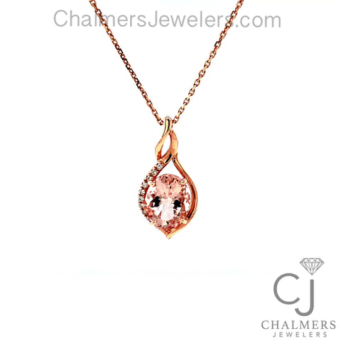 2.55CT Morganite 18k Necklace