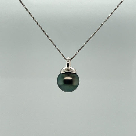 Modern Bar Bell Tahitian Pearl Necklace