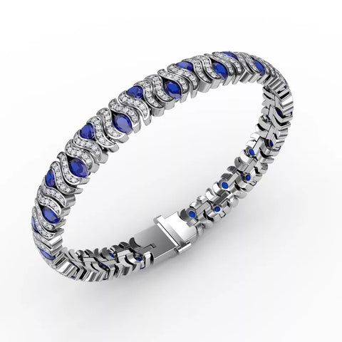 Fana Wave Sapphire and Diamond Bracelet 1492