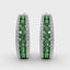 FANA Channel Set Emerald Fashion Hoops ER1348E