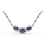 FANA Sapphire and Diamond Three-Stone Oval Pendant P1644S